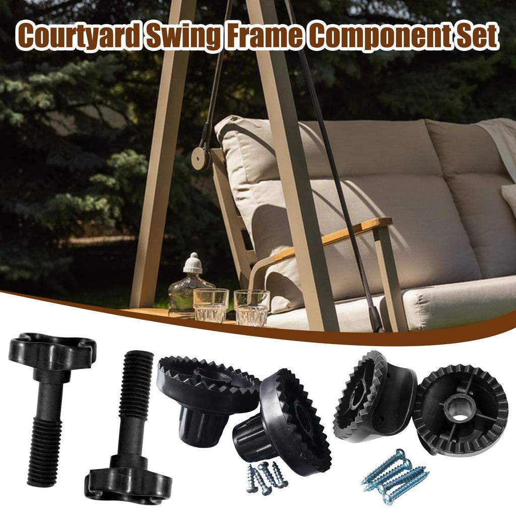Patio Swing Parts Kit Rustproof Repair Tool Stable Garden Swing Canopy Replacement Fittings for Lawn Patio Porch Backyard Garden