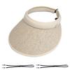 Straw Sun Visor for UV Wide Headband Fly Small Face Mountain Chin Strap Included Number Women, Protection, Brim, Type, Doesn't Away,
