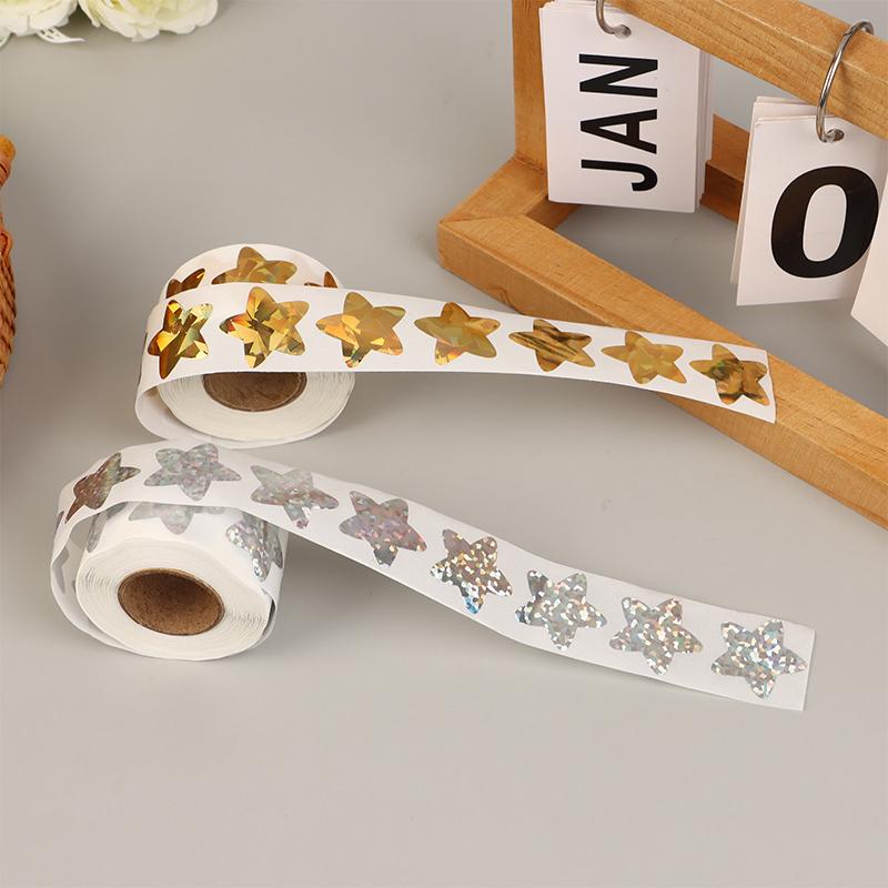 500Pcs Laser Star Stickers Labels Self-Adhesive Sticker Kid Rewards Stickers For Party Activity Gift Business Stationery Sticker