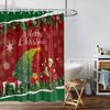 1 шт. Водонепроницаемая подвесная шторка для душа с принтом «Счастливого Рождества» и 12 крючками, разные размеры, машинная стирка