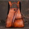Retro Genuine Leather Women Backpack Travel Bag Leisure Large Capacity Cowhide Solid Color Backbag