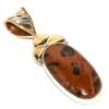 Подвеска из чистого серебра 925 пробы с натуральным обсидианом красного дерева, двухцветная, 2 дюйма, U9h83