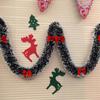 Bar Tops String Happy New Year Xmas With Bowknot Dark Green Ribbon Ribbon Garland Snowflake Strips