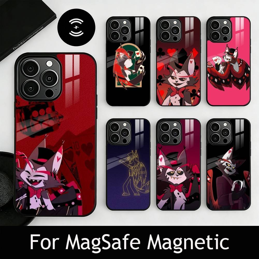 H-Hazbin H-Husk Phone Case For iPhone17,16,15,14,13,12,11 Plus,Pro Magnetic For Magsafe Wireless Charging