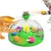 Многофункциональная игрушка-трек для кошек с шариком и перьями, интерактивные игрушки с кошачьей мятой для котят, вращающаяся головоломка для кошек, забавная интерактивная