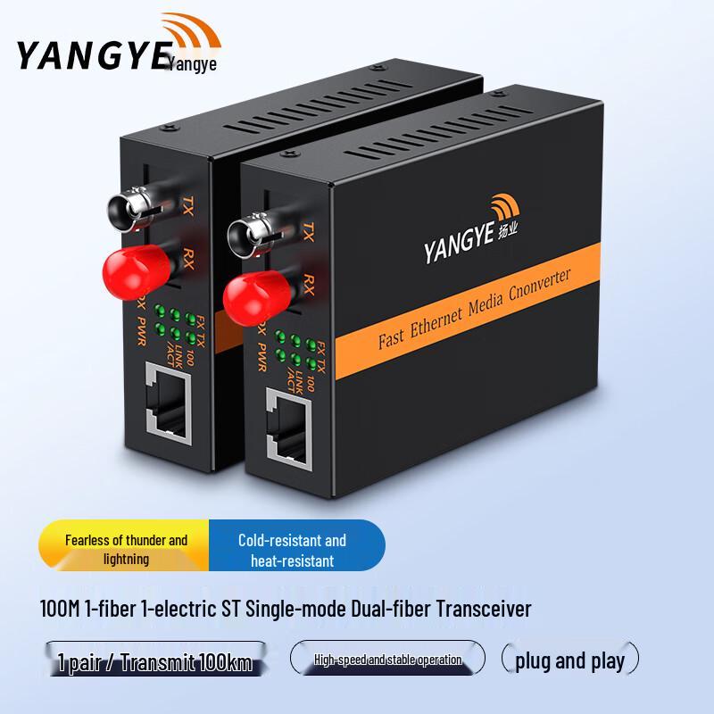 YANGYE 100Mbps Single-Mode Dual Fiber Media Converter
