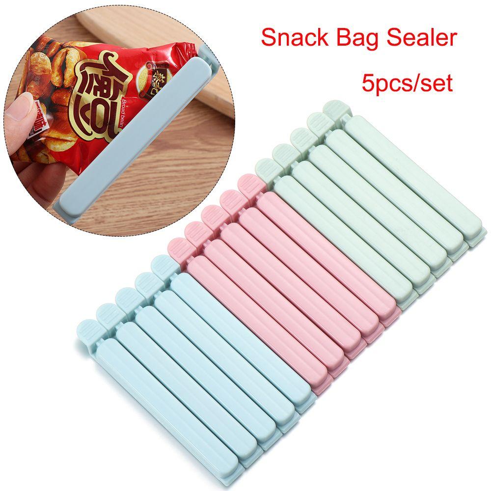 5 шт. Многоразовые пластиковые домашние практичные зажимы для еды, запечатыватель пакетов для закусок, зажим для запечатывания, кухонный инструмент