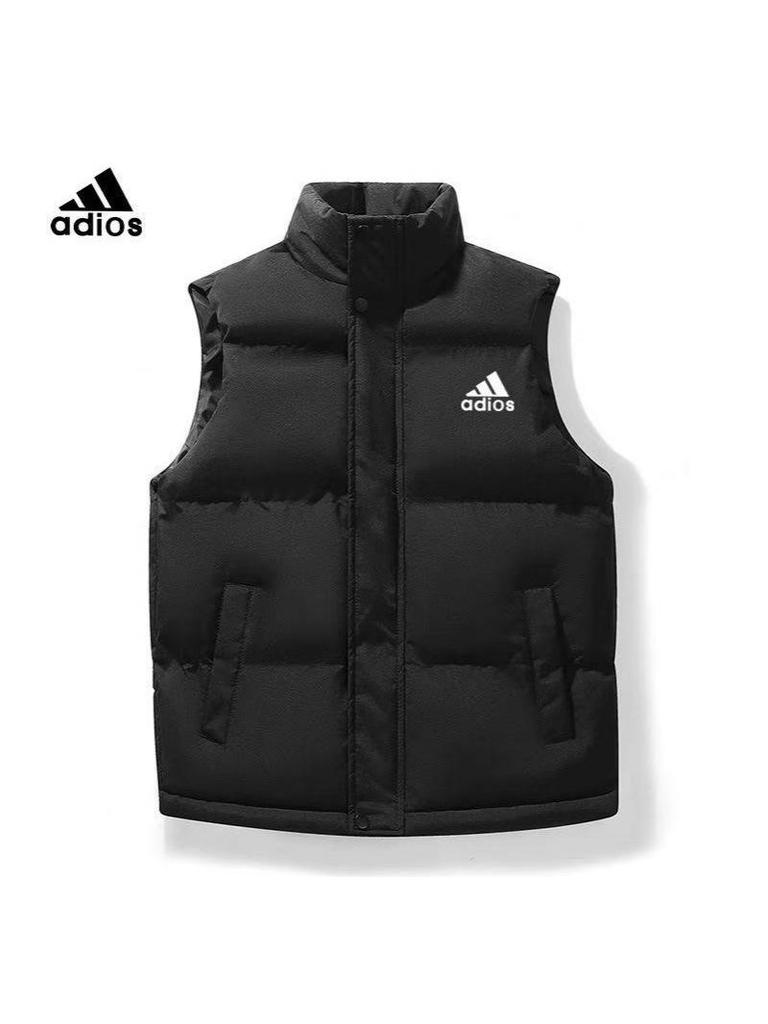 Unisex Plus Size Stand Collar Winter Fashion Printed Down Cotton Vest Jacket