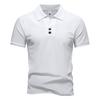 New Summer Men's Solid Color Short Sleeve Polo Shirts Slim Fit Breathable Casual Lapel Collar Business Office Basic Tops
