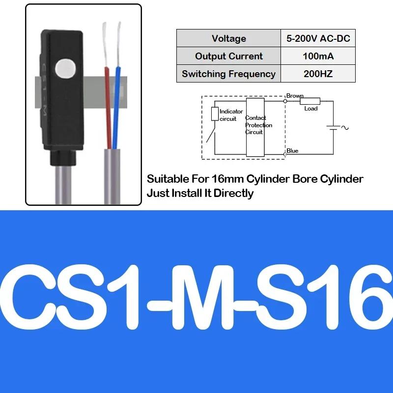 Магнитный датчик-выключатель цилиндрический CS1-U/J/F/G/M Двухпроводной датчик D-M9B/A93/C73