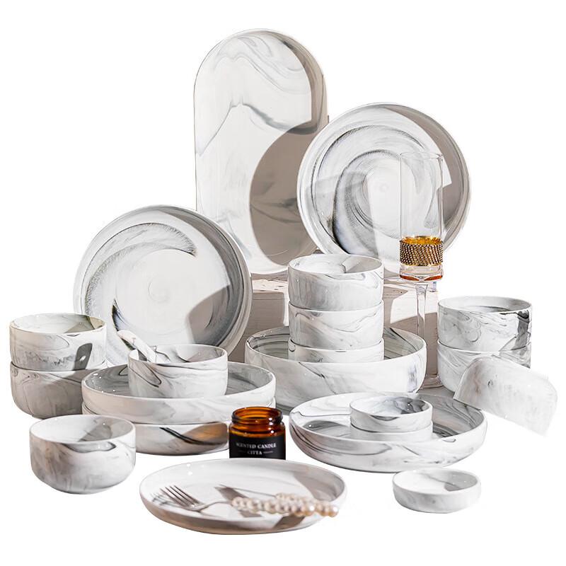 Moder Lanka Marble Ceramic Dinnerware Set