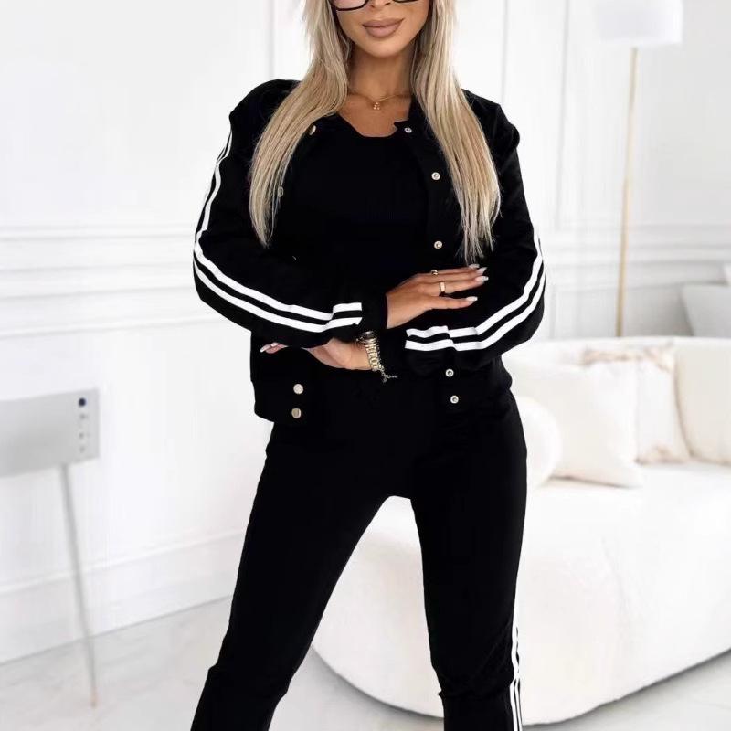 Европейский и американский приталенный жилет 2025 года, повседневный комплект из трех предметов