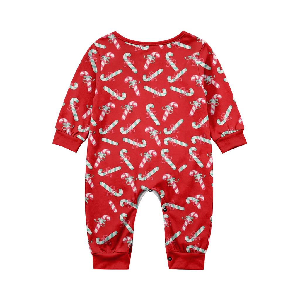 Matching Family Christmas Pajamas Set Long Sleeve Neck Top and Pants for Parents Kids Holiday Wear