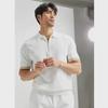 Ice Silk Knitted Men's Polo Shirt - 2024 Summer Collection, Light Luxury, Trendy Short-Sleeved with Half Zipper
