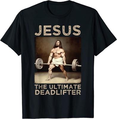 Футболка унисекс «Иисус становая тяга» Christian Vintage Gym Premium