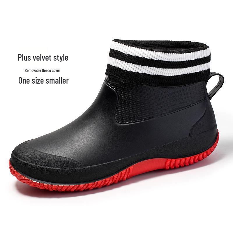 Short Tube Unisex Rain Boots: Lightweight, Waterproof, Low-top Rubber Shoes for Outdoor Use