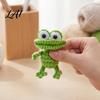 Hand Knitted Trinket Hand‑Crocheted Ugly Frog Keychain Handmade Crochet Bag Charm Pendant Funny Doll Multi‑use Desktop Ornament Fun Holiday