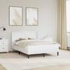 Bed Frame with LED Light Strips White 140 x 190 cm Faux Leather