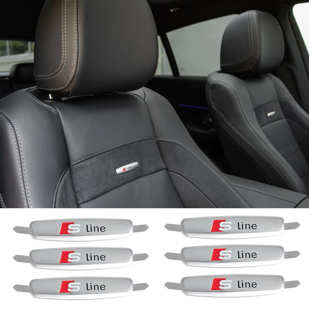 For 4w SLINE A4 B5 B6 B7 B8 A1 A3 8P 8L A6 C5 C7 A5 A7 A8 Car Seat Center Console Badge Sticker Cover Decor Auto Accessoriesw4