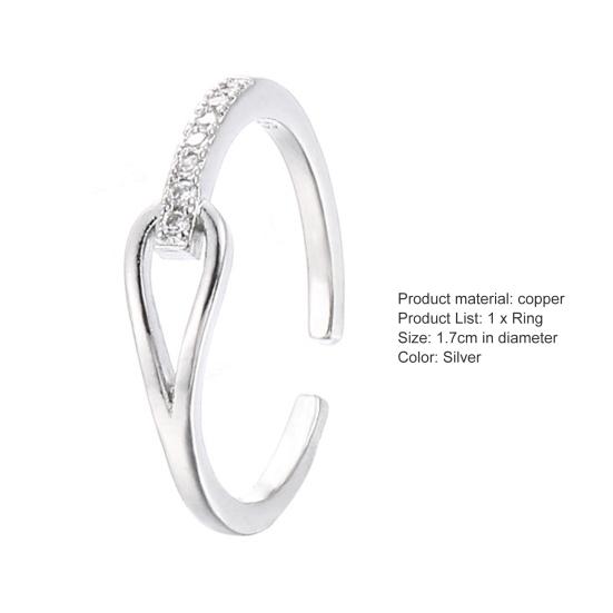Women Ring Hollow Out Japan Korean Style Shiny Rhinetones Finger Ring for Wedding Party
