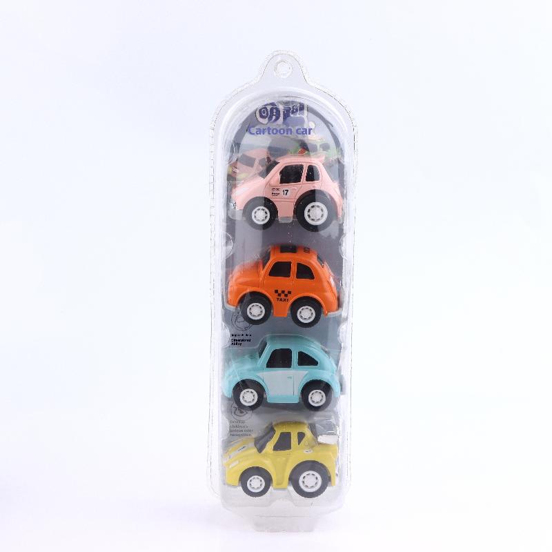 4Pcs Mini Car Model Toys Simulation Pull Back Car Toy Cartoon Sliding Inertia Vehicle Toys For Children Birthday Gifts