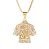 World Cup No. 30 Jersey Titanium Steel Gold-Plated Pendant Necklace, Suitable For Men.