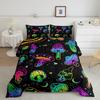 Erosebridal Love Comforter Set Queen Black and White Bedding for Kids Boys Girls Cute Heart Shaped Valentine Day Down Comforter Kawaii Carto