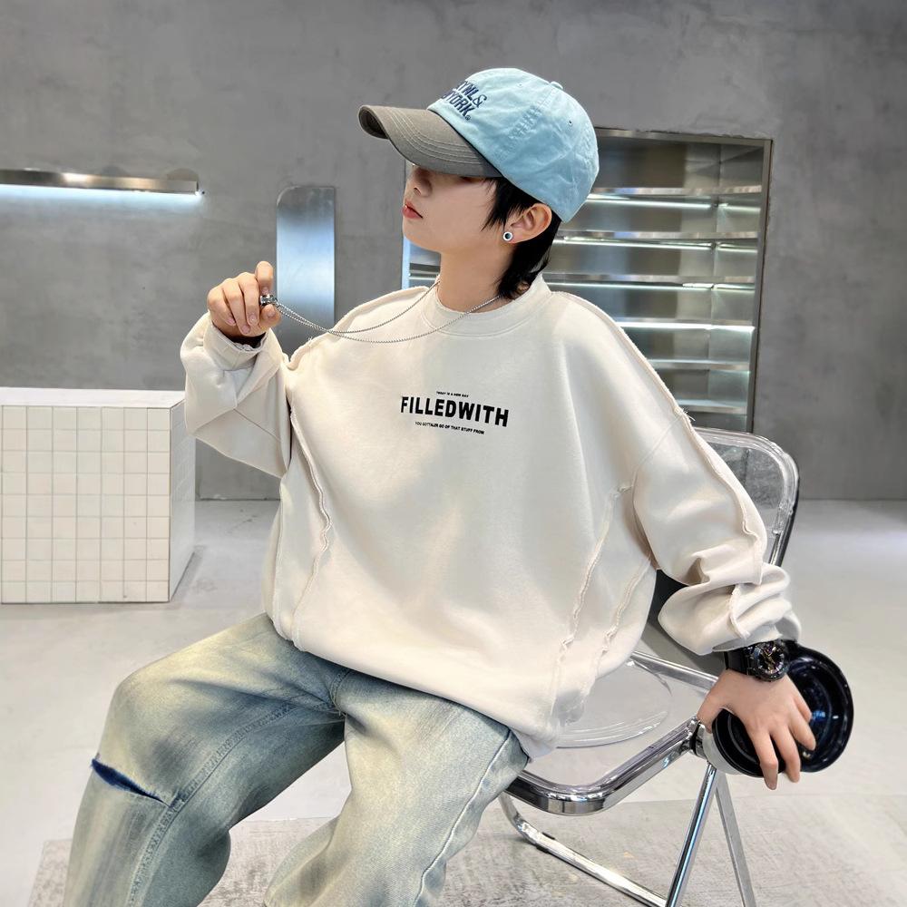 Мальчики Красивый Модный Толстовка 2025 Весна Детский Повседневный Топ