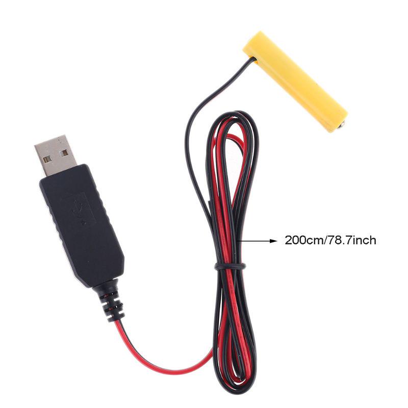 Устранитель батареи USB-источник питания Кабель Замена 1,5 В батарейки AAA для радио, электрической игрушки, часов, светодиодной ленты, лампы, калькулятора