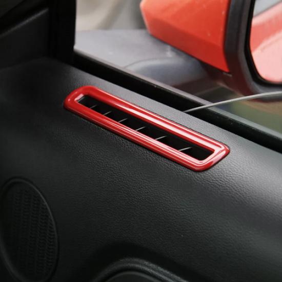For 2015-2025 Ford Mustang ABS Red Interior Side Door Air Vent Outlet Trim Cover