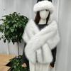 Зимний Белый Свадебный Шарф - Новая Теплая Свадебная Верхняя Одежда Утолщенный Плащ-накидка для Ципао/традиционного Платья