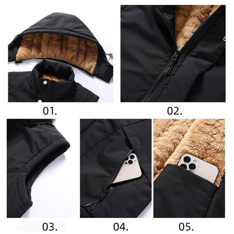 Thick Warm Lamb Velvet Fleece Lined Sleeveless Jacket Casual Men's Vest Warm Thermal Vest Polyester Fabric Autumn Winter Leisure Waistcoat