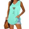 Women Fashion V-neck Sleeveless T-shirt Women Casual Loose Tank Top