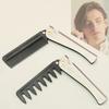 Расческа с ручкой из нержавеющей стали и масляной головкой, профессиональная парикмахерская расческа для волос с широкими зубцами, мужская расческа для салона
