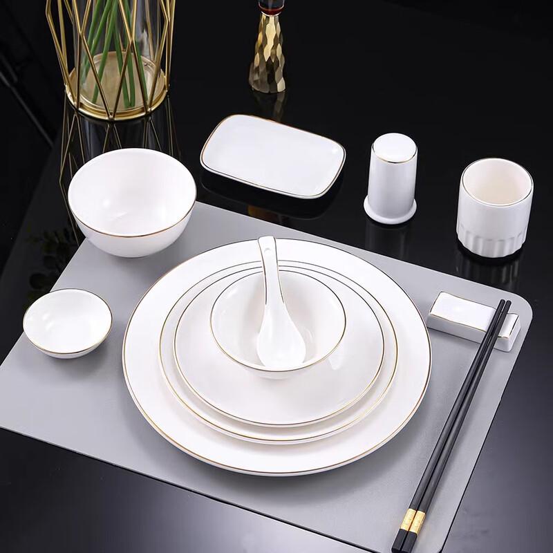 New Chinese Style Gold Rim Ceramic Dinnerware Set