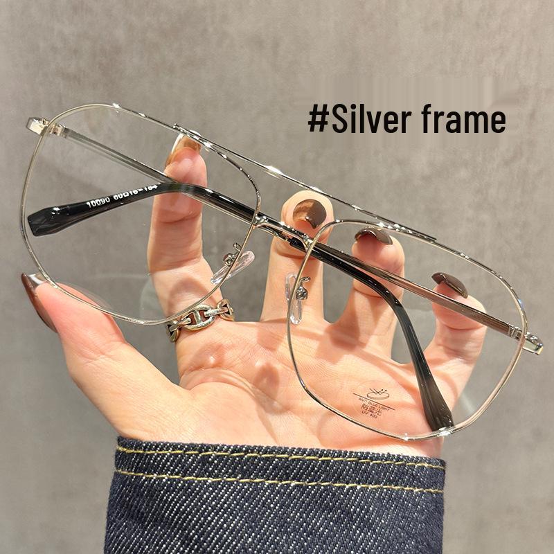 Ultralight Gold Double Bridge Men's Eyeglass Frame - Extra Large, Slimming Fit for Prescription Lenses