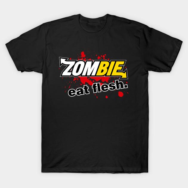Men Black Print T-shirt Super Large TShirt Zombie-eat-flesh No-Cut Transfer Paper Print Cotton Tshirt