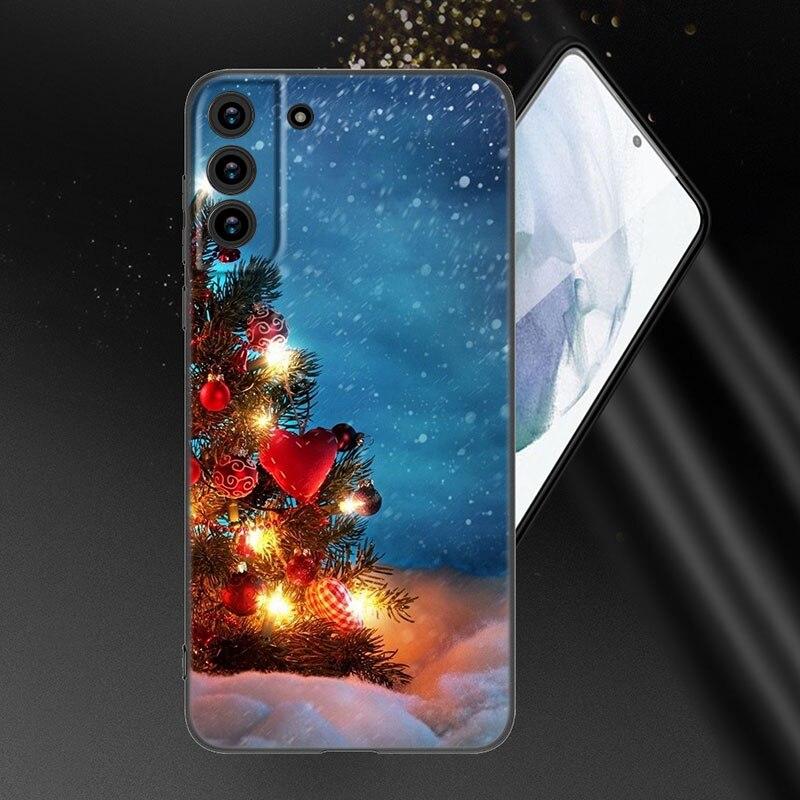 Снежный С Рождеством Чехол для телефона для Samsung Galaxy S20 S21 FE S22 Ultra S10 Lite S10E S9 S8 Plus S7 Edge Мягкий ТПУ Черный Чехол
