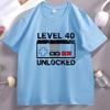Level 40 Unlocked Gamer tshirt Birthday Party t Shirt 40th Birthday Gift For Him Funny Birthday Gaming Tee Video Game clothing