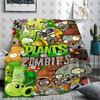 P-Plants Vs Z-Zombi Printed Fleece Throw Blanket Contemporary Style All-Season Multi-Purpose Gift Sofa Travel Office Warmth New