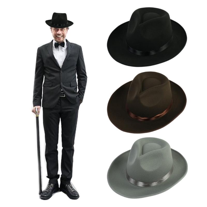 Костюмная шляпа Федора Шляпа Шляпа для музыкального фестиваля Взрослая Зимняя Осенняя Вечеринка Шляпа Унисекс Головной убор Сценическое шоу Котелок