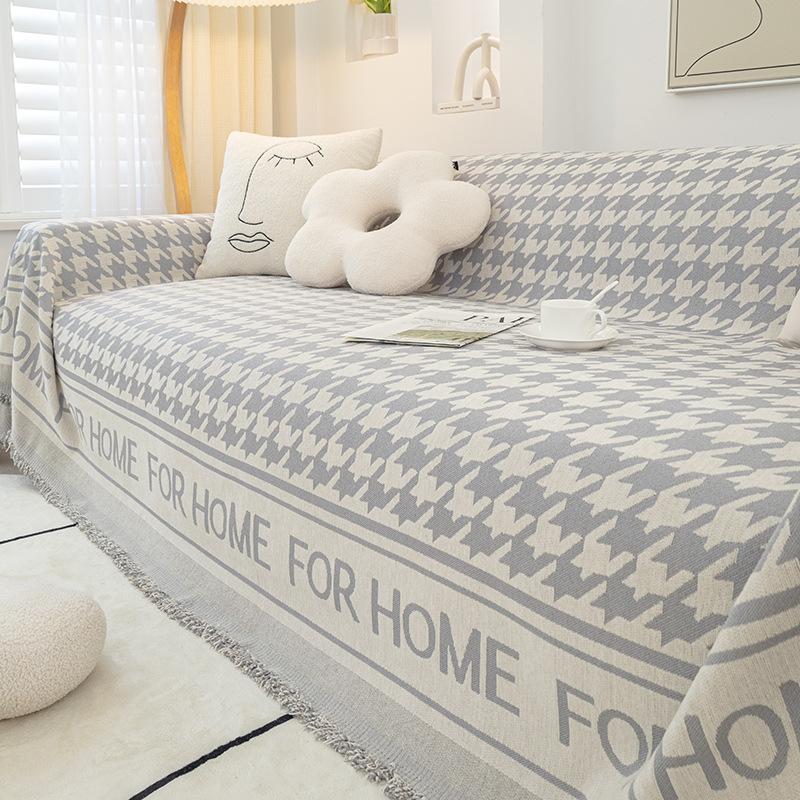 Houndstooth Sofa Cover Cloth Four Seats One Imperial Concubine Sofa Towel Affordable Luxury Style Sofa Cover Blanket
