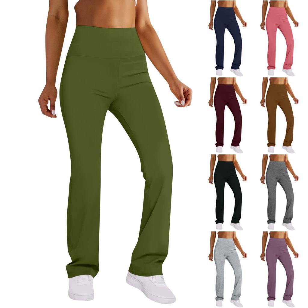Женские модные однотонные облегающие брюки с высокой талией и эластичной резинкой на талии, повседневные брюки для йоги с микродинамиком
