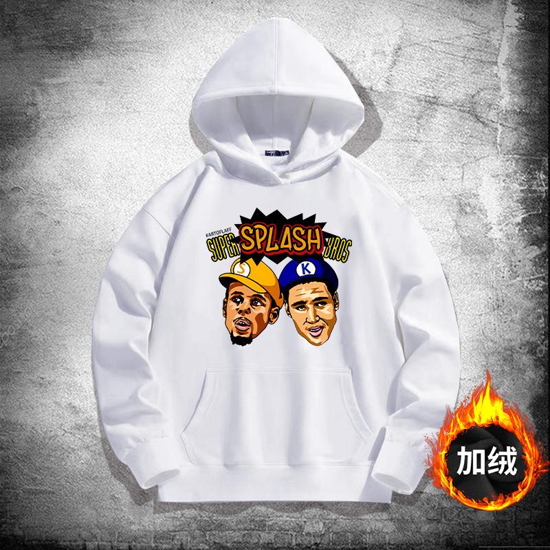 Warriors Splash Brothers hooded sweater men and women trendy basketball sports loose shoulder hoodie jacket