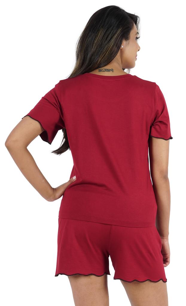 Inkmeso 2 Pcs Sleepwear Sets For Women Short Sleeve T Shirt & Shorts