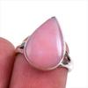 Ювелирное кольцо из чистого серебра 925 пробы с натуральным розовым опалом, размер 5,5 v4E92