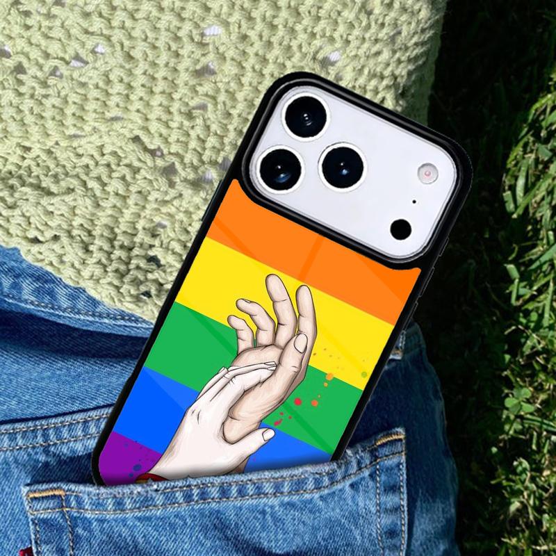 Rainbow Gay LGBT Finger Phone Case For iPhone 17 AIR 16 Pro Max 15 14 Pro 11 12 13 Shockproof Silicone Cover