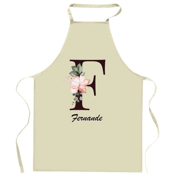 Tablier de cuisine - Fernande Lettre - Impression bretonne - Coton épais résistant - Liens ajustables