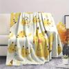 Yellow-background Pikachu  Print Flannel Blanket, High quality Comfortable for All Seasons, Home Decor, Warmth and Comfort
