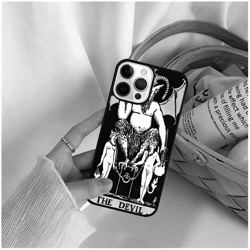 Карты Таро Дьявол Чехол для телефона Для iPhone 17 Air 16 15 14 11 12 13 Pro MAX Plus чехол Обложка Корпус